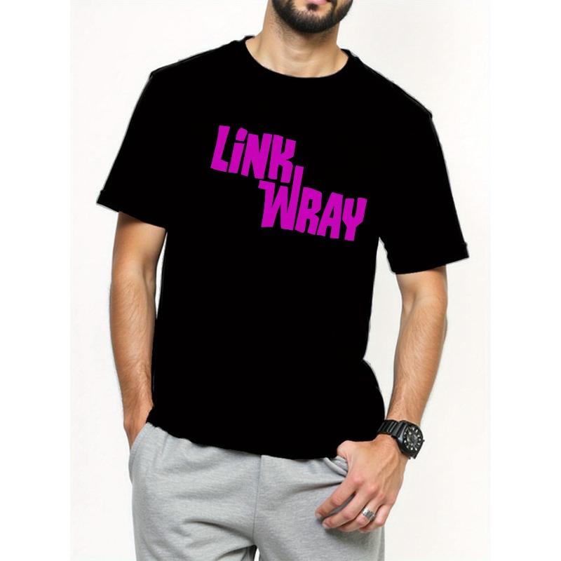 

Link Wray Trendy Print Short Sleeve T-Shirt, Fashionable Street Style for Young People s Daily Wear and Sports Occasions S чёрный