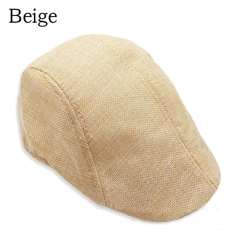 Men Berets Cap British Autumn Summer Linen Hats Flat Caps Classic Vintage Gatsby Cabbie Cap Chapeau Homme
