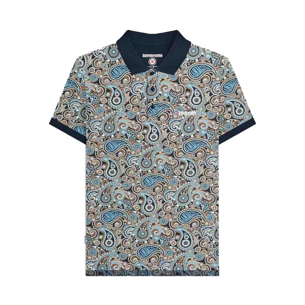 Lambretta Mens Paisley Polo Shirt
