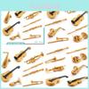 Realistic Abs Model Musical Instrument Set Including Trombone Clarinet Flute And More