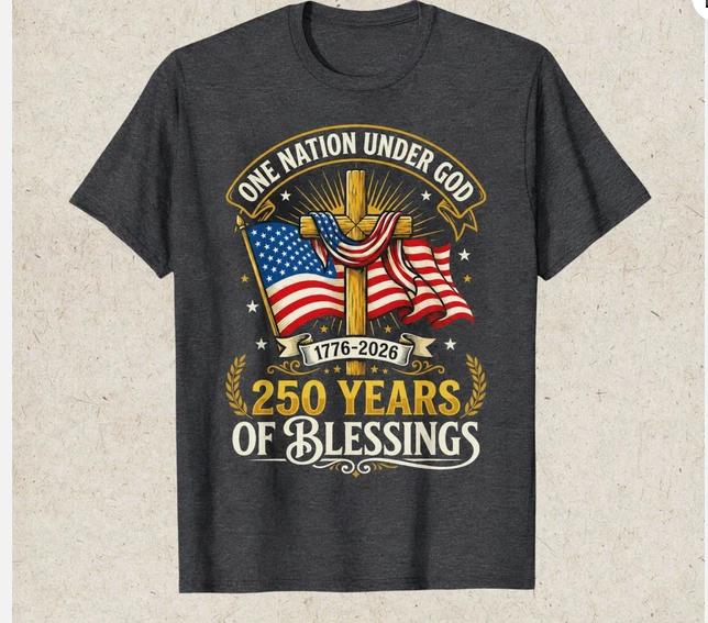 Freedom 250th Anniversary Usa Flag Christian God Patriotic Tshirt S