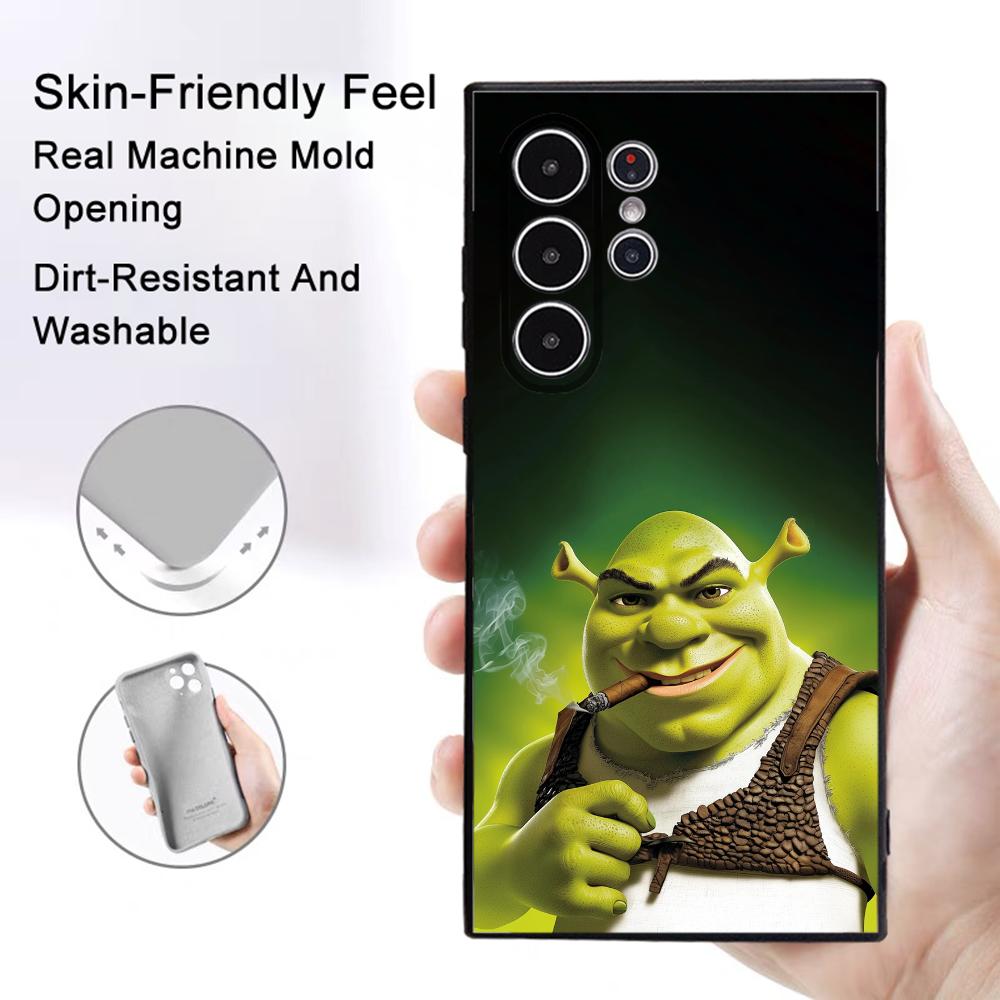 Funny Anime Movie S-Shrek Phone Case Samsung Galaxy S25 S24 S22 S23 Ultra S21 S20 Plus 5G Frosted Non-Slip Full Cover Soft Case