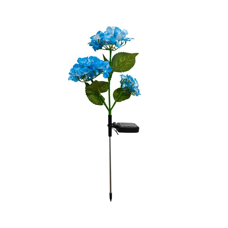 Solar Hydrangea Lights, LED Solar Garden Lights Outdoor, 3 Heads Solar Flowers Pathway Lights for Garden, Lawn, Patio Landscape Decorations