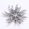 Blucome Vintage Silver Color Leaf Crystal Flower Brooch Women Girls Scarf Hats Accessories Gold Color Corsage Pins