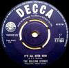7inch Record ROLLING STONES  Its All Over Now F11934 DECCA 1964 UK Rock Used