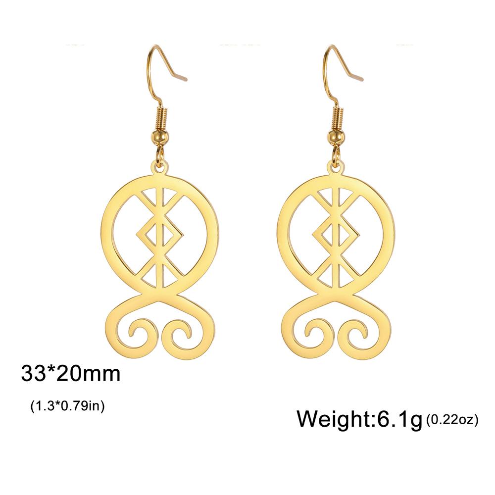 Dawapara Trollkors Troll Cross Dangle Earrings Scandinavian Protective Runes Norse Amulet Stainless Steel Jewelry
