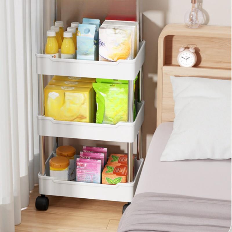 

3Layer Bathroom Storage Organizer Shelf Organizer Living Room Shelf Multi-functional and Multi-scenario Trolley Corner Shelves