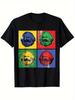 Men's Vintage Pop Art T-Shirt - "Karl Marx" Graphic with Color Portrait