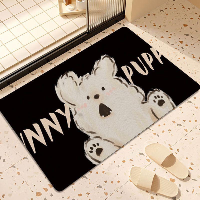 

Cartoon Puppy Diatom Mud Floor Mat Home Bathroom Floor Mat Entrance Door Mat Bathroom Moisture-wicking Foot Mat 50*80cm
