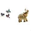 Wooden Bird And Elephant Statue Wall Animal Sculpture Decorative Figurine for Garden Study Room