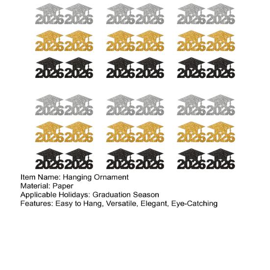 2026 Graduation Decorations Graduation Party Table Centerpiece with Hanging Cards & Decorative Toppers Ceremony Theme Decor Set for Dining Table