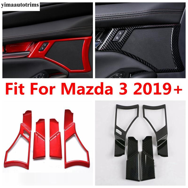 Car Inner Door Pull Doorknob Handle Bowl Decor Panel Cover Trim For Mazda 3 - 2025 ABS Stainless Steel Accessories Interior