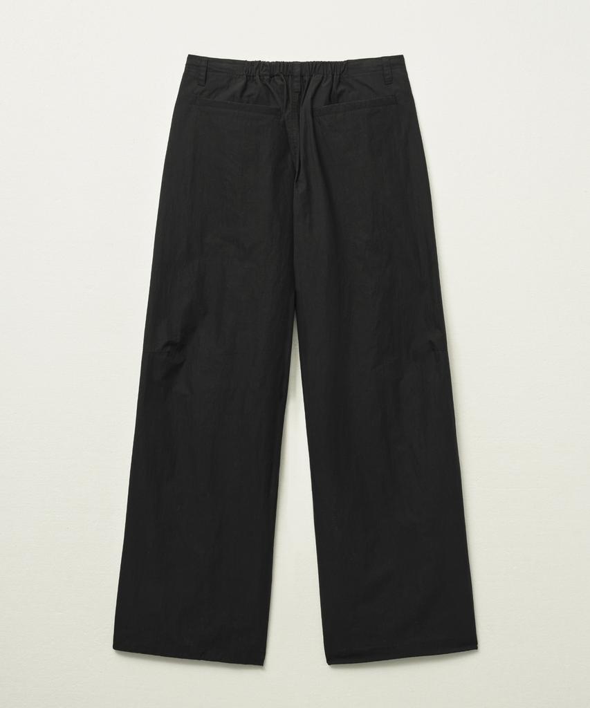 Seteo Curved Parachute Pants Black