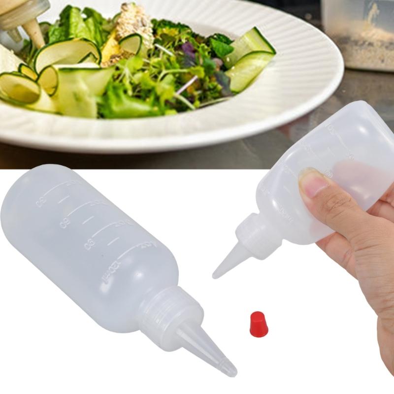 Portable Travel Liquid Dispenser Bottles Refillable Leakproof Squeeze Bottle Applicator Bottle with Tip Empty Container