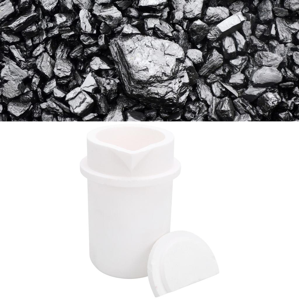 1kg Kwarts Smeltkroes met Deksel Goud Zilver Platina Smelt Raffinage Gereedschap 1kg