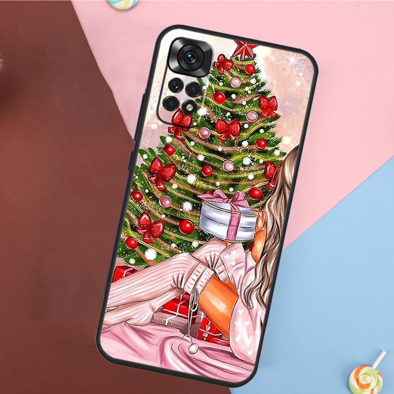 Fashion Girl Merry Christmas Case For Xiaomi Redmi Note 11 Pro 11S 8 9 12 10 Pro 10S 9S Redmi 9 10 12C 9C 10C Back Cover