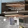 Under cabinet shelf cutting board kitchen storage rack multifunctional cabinet hanging cabinet layered storage rack Organization