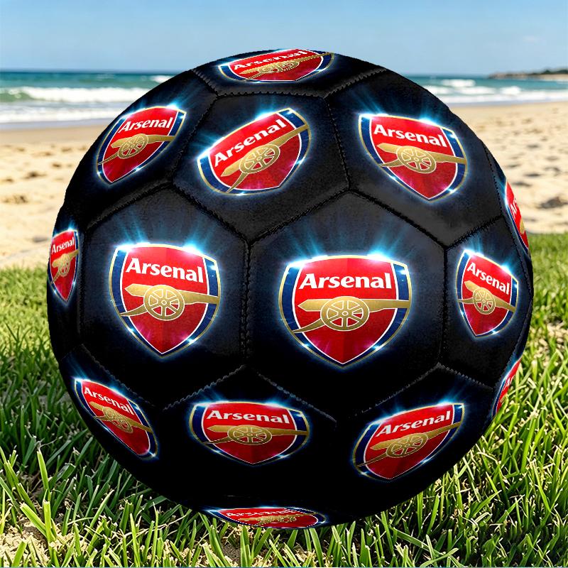 Football Team F.C Print Size 5 Soccer Ball, PU Wear Resistant Football for Match Training and Daily Practice, Birthday Gift for Soccer Fans