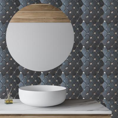 Bathroom Kitchen Mosaic Wall Tiles Peel And Stick Aluminum-plastic Self Adhesive Backsplash Tiles Living Room Background Decor