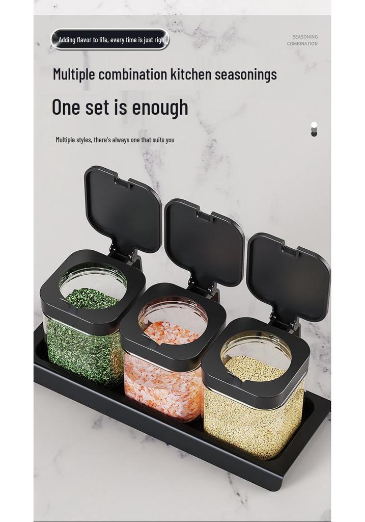 Kitchen Spice Jar Set: Storage Containers for Salt, MSG, and Seasonings