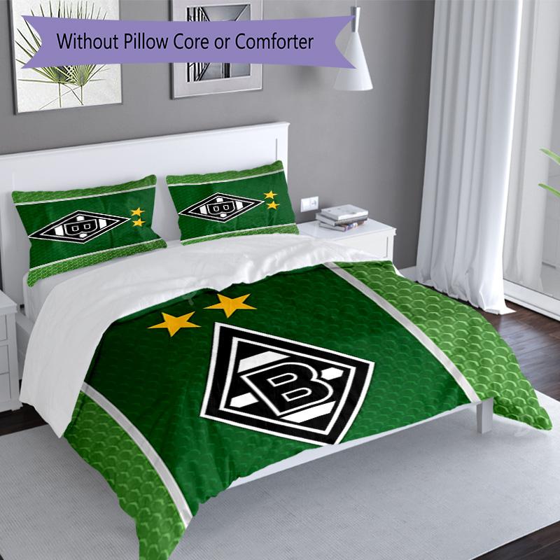 3pcs Borussia Mönchengladbach LOGO Pattern Bedding Set Duvet Cover Set Includes Duvet Cover &pillowcases, Perfect All Season Bedroom Decoration & Gift