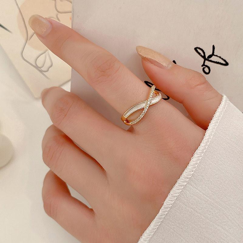 Ins Elegant Style Geometric Shell Ring For Women Perfect For Fashion And Wear Daily
