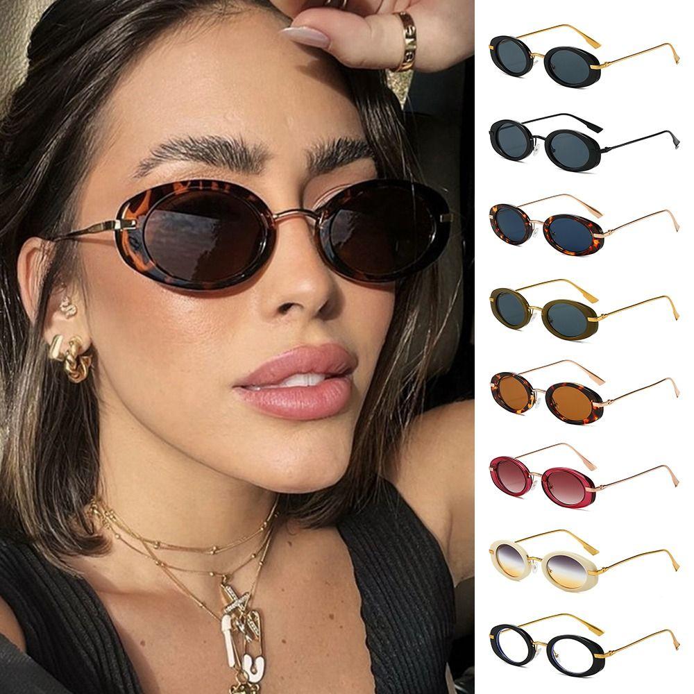 Retro Oval Sunglasses Trendy Fashion Uv Protection Small Frame Sunglasses Driving Beachwear Summer Shades For Women & Men