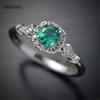 Emerald Gemstone Real 925 Sterling Silver Ring For Women Wedding Cocktail Party Fine Jewelry Ring Engagementbirthday Gift