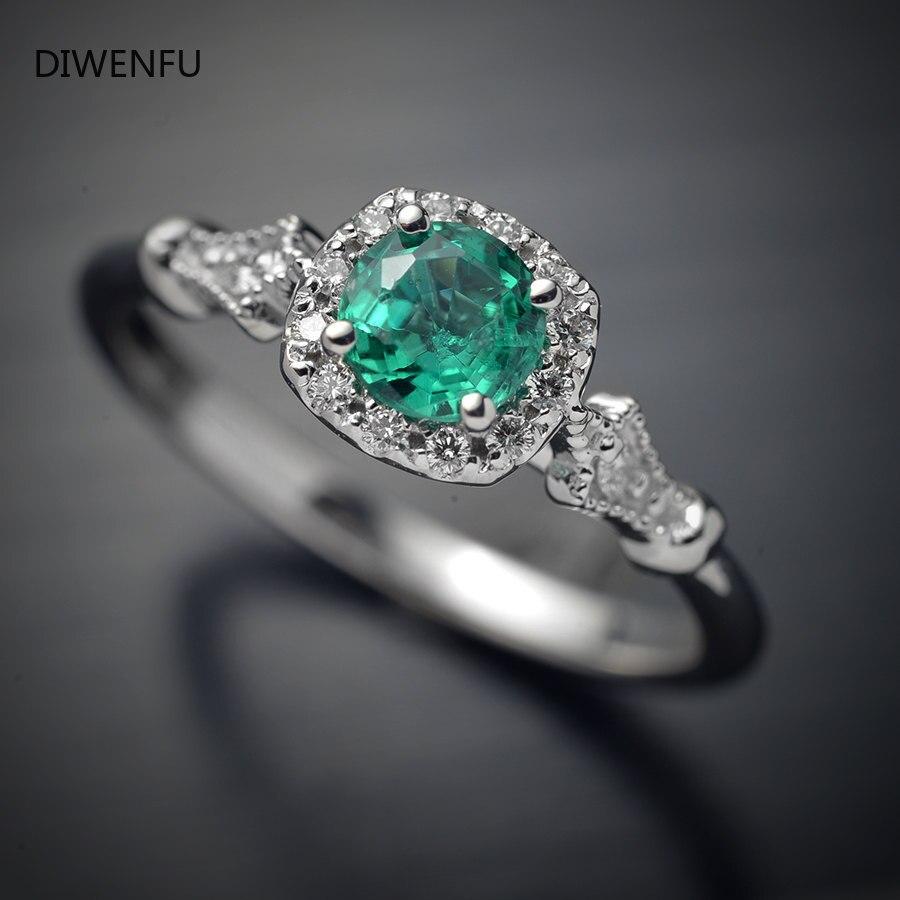 Emerald Gemstone Real 925 Sterling Silver Ring For Women Wedding Cocktail Party Fine Jewelry Ring Engagementbirthday Gift
