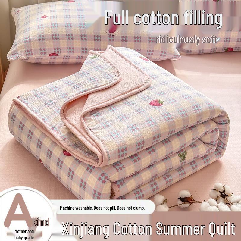 All-Cotton Summer Quilt: Lightweight, Breathable, Cooling Quilt for Dormitory and Home Use