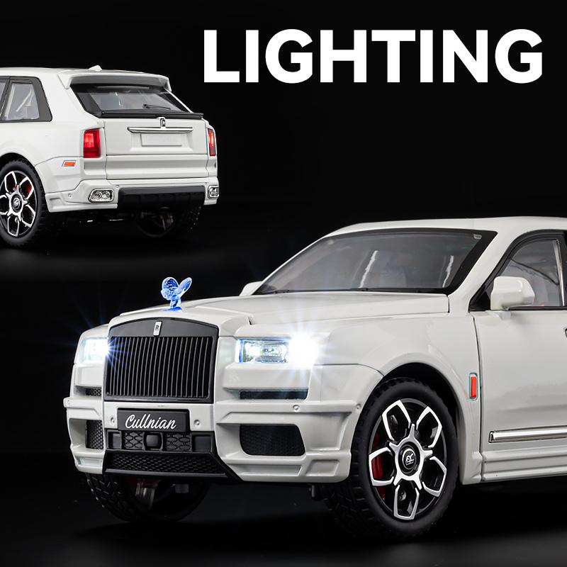 1/20 Rolls Royce SUV Cullinan Legering Lyxig Bilmodell Formgjuten Metallfordon Bilmodell Simulering Ljud och Ljus Leksak för Barn Gåva