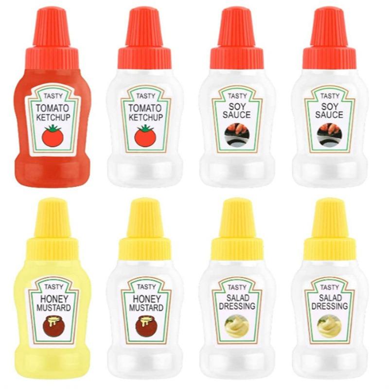 

25ml Mini Condiment Bottle Sauce Container Ketchup Container Squeeze Bottle Sauce for Bbq Oil Kitchen Essentials TWZH02