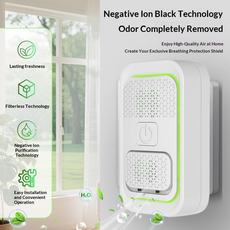 Plug In Negative Ion Air Purifier Ultra Quiet Secondhand Smoke Odor Remover for Office Workplace