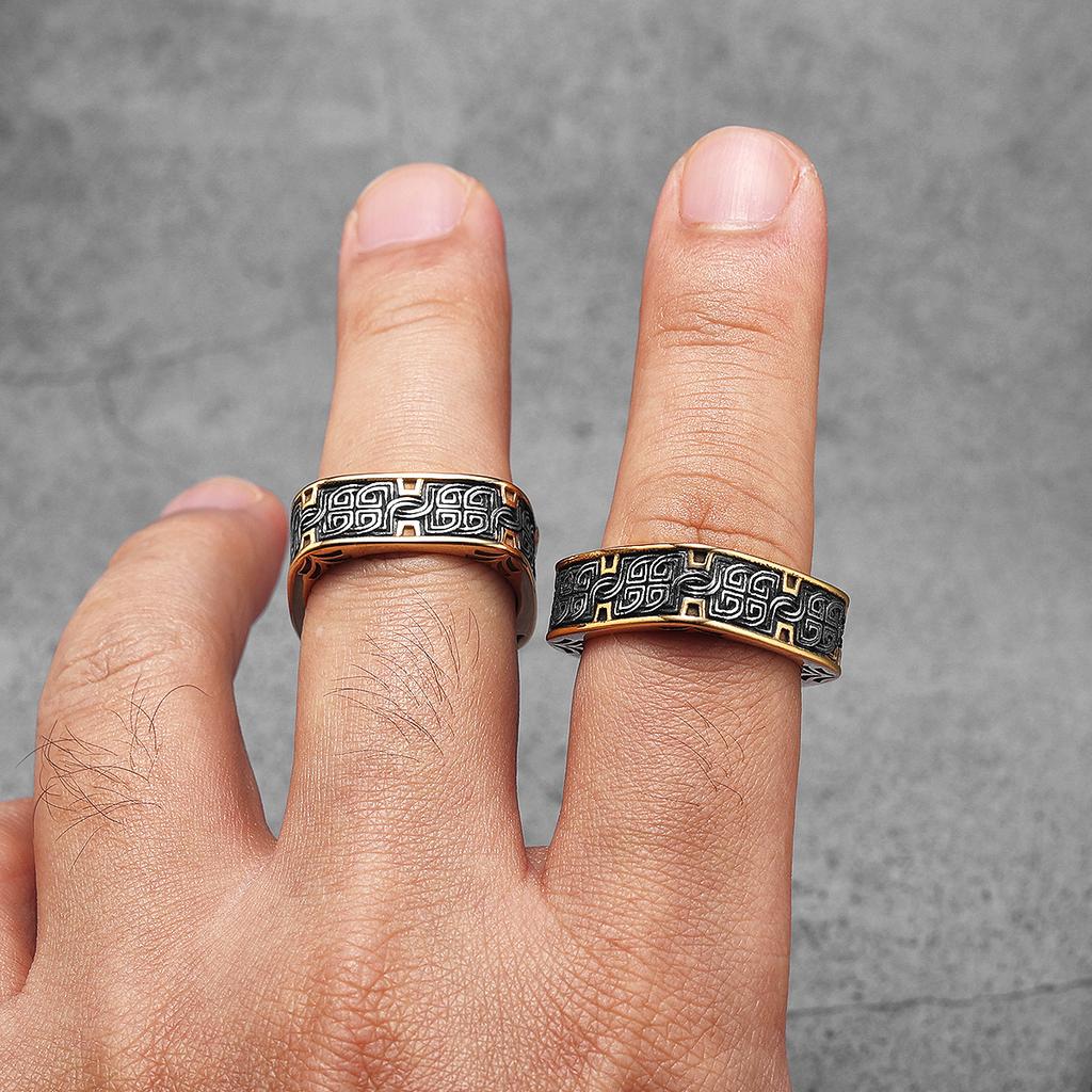 Retro Classical Stainless Steel Rings Punk Fashion Jewelry Gift for Men Women Dropshipping