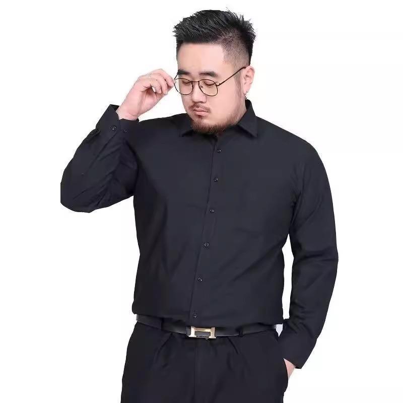 Plus Size Loose Long Sleeve Non Iron Business Formal Shirt For Men