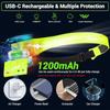 LED Headlamp 6 Modes Headlamps with Motion Sensors Type-C USB Charging COB 230°Wide Beam Headlamps Waterproof Head Light