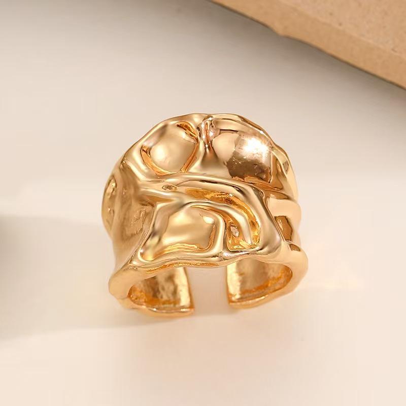 Hot-Selling Luxury Open Ring: High-End Minimalist Wide Band Alloy Index Finger Ring In European & American Style