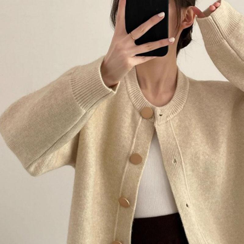 Maglioni Cappotto Cardigan da Donna Invernali Oversize Pile Ispessito Monocolore Larghi Manica Lunga Maglia Maglioni Cappotto