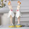 Girl Figurines Decor Resin Craft Statues Sculpture 2Pieces Girl Table Decor Elegant Small Figurines Ornaments Hand-Painted Home