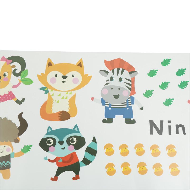 1Set Funny Animal Number Alphabet Wall Sticker Kids Room Home Decor Wall Decals