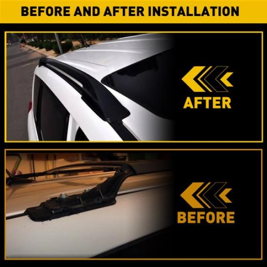 For RAV4 Toyota 2001-2005 5-Door Black Top Roof Rack End Cover Shell Replace 4Pc