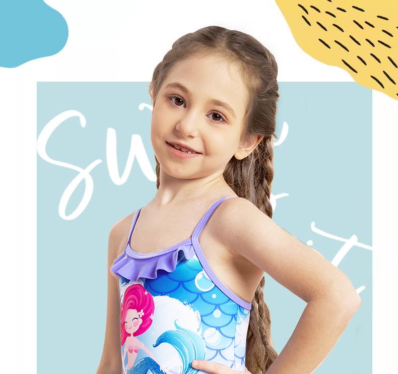 Girls' Mermaid Scale Halter Swimsuit with Ruffle (2025)