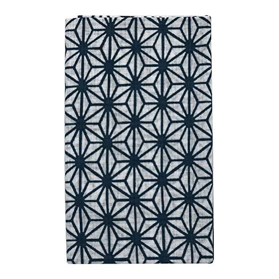 Miyamoto Japanese Tenugui Towel 33x90cm Asanoha Pattern Navy Green Cotton