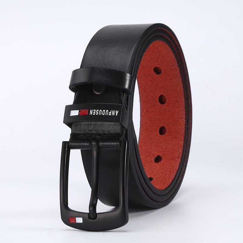 Belt Men'S Oil Drop Pin Buckle Microfiber Belt Business Belt Stall