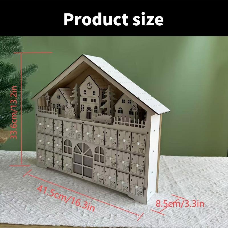 Festival 24 Day Christmas Countdowns Calendar Christmas Countdowns Calendar with 24 Drawers and Christmas Scene