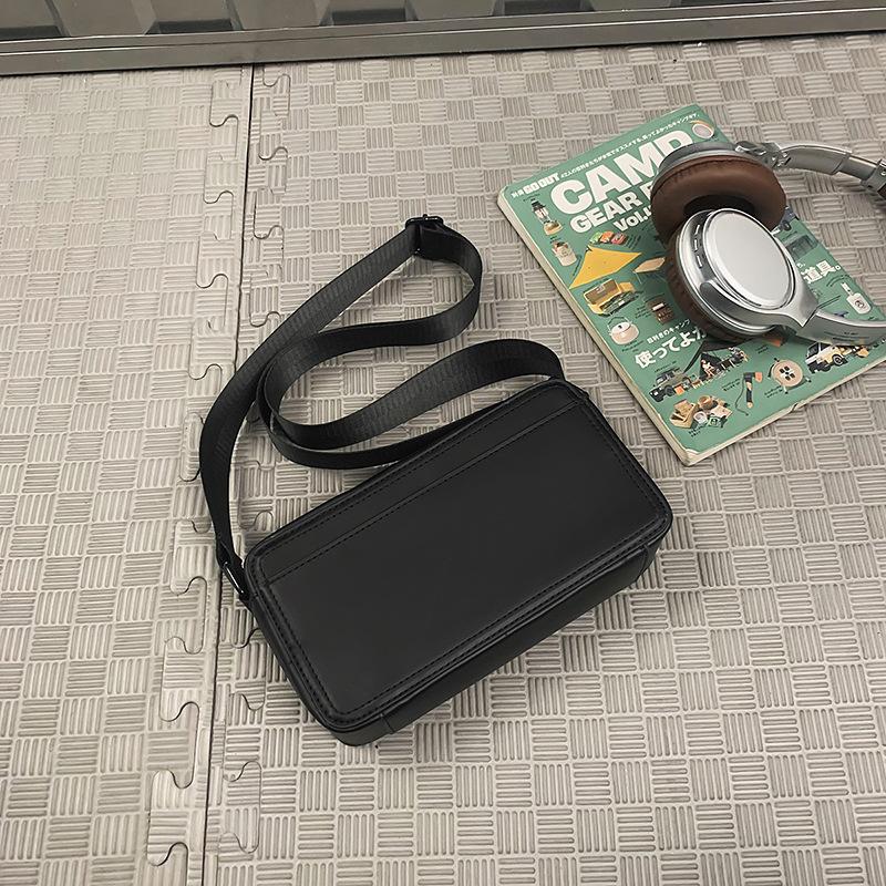 

Crossbody Bag Men S And Women S Trendy Brand Niche Box Bag Design Sense Small Square Bag Solid Color Mobile Phone Bag Waterproof Shoulder Bag чорний