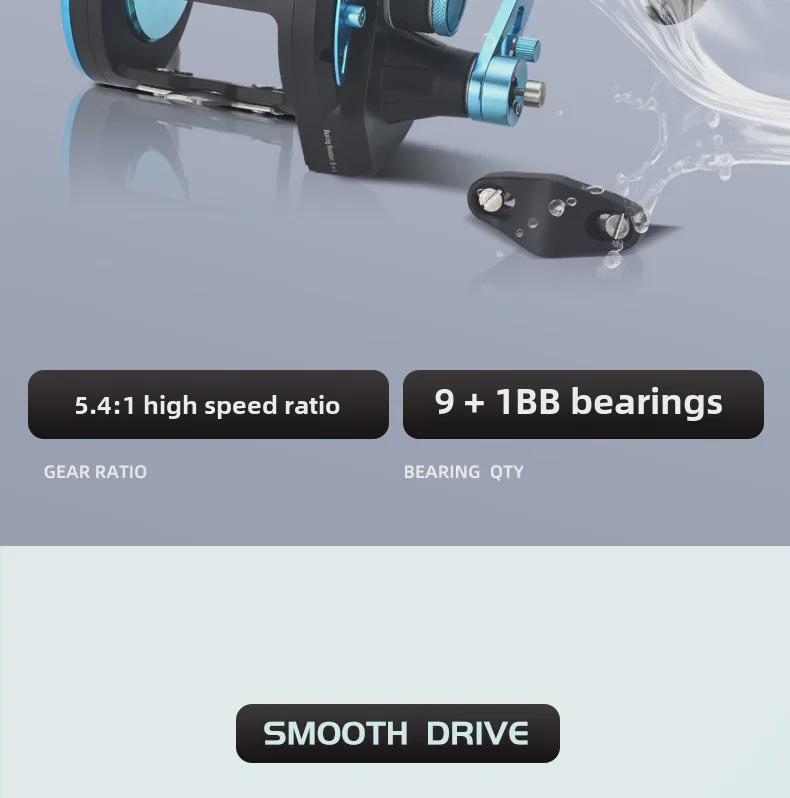 Kemalong Double Speed Metal Sea Fishing Reel - Anti-Seawater Drum Wheel