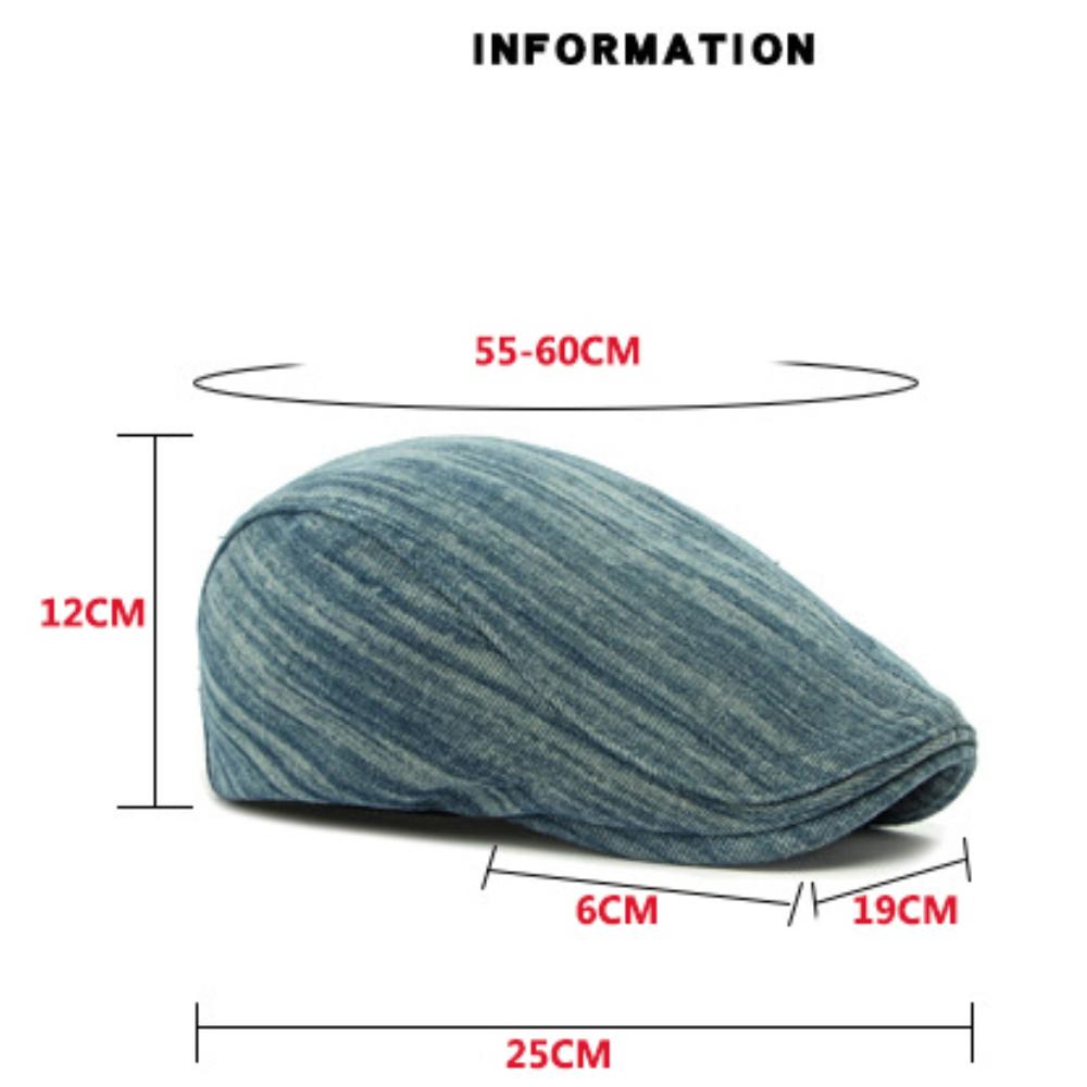 HT4724 Plus Size Berets for Men Women New Washed Denim Beret Hat Adjustable Ivy Flat Cap Male Female Spring Autumn Beret Cap