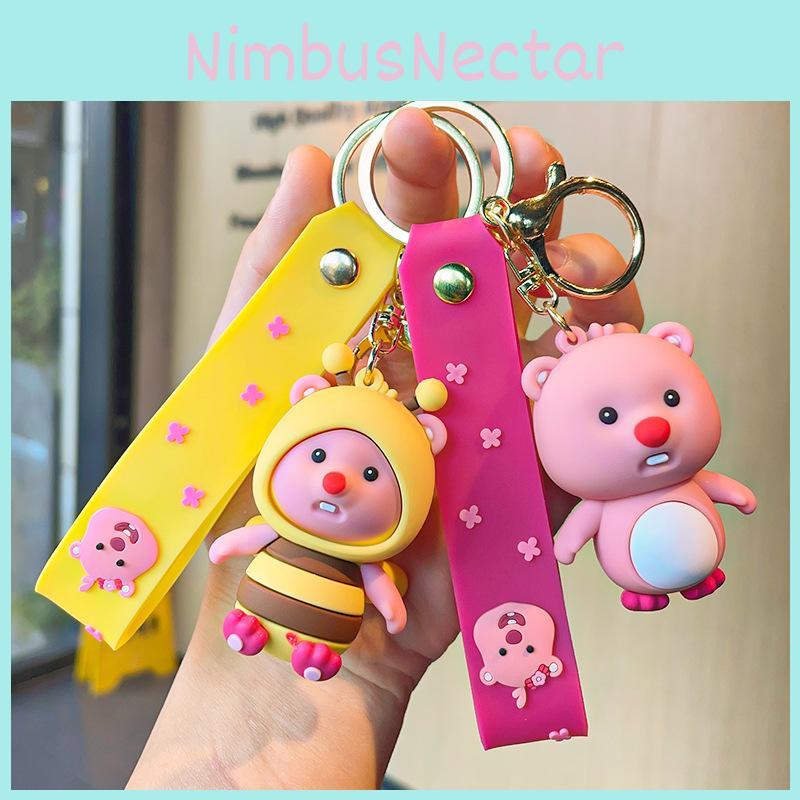 Adorable Cartoon Beaver Keychain Cute Silicone Figure For Girlfriend Gift