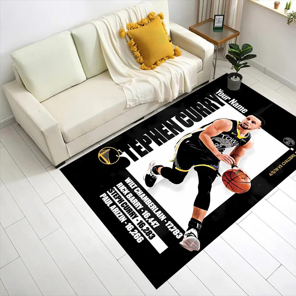 Golden State Curry Customize Text Carpet Perfect for Playrooms Dormitory Decorate Room Dining Room Anti-slip Rug Anime Office Decor Wedding Party Gift